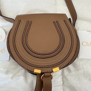 Chloe Marcie Small Whipstitch Saddle Crossbody Bag